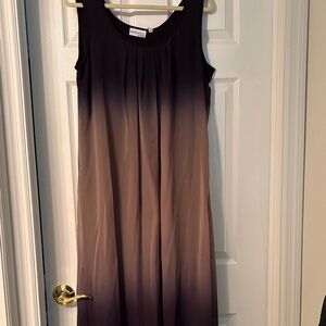 Attitudes by Renee Sleeveless Ombre Maxi Dress in Black and Brown